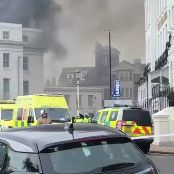 Massive fire at Claremont Hotel in Eastbourne, UK