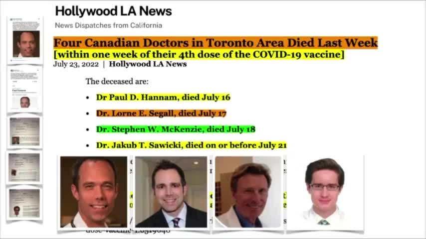 Four Canadian Doctors “Died Suddenly” After Their 4th Dose 💉💀