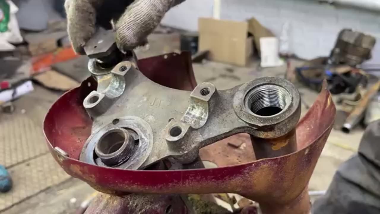 Restoration Abandoned Old Motorcycle JAWA from 1960s - two stroke engine