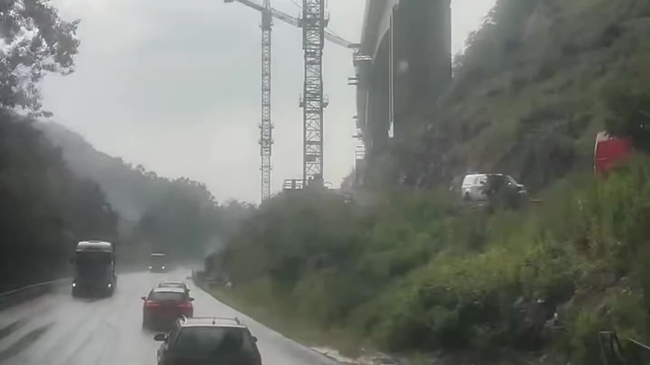 Olt valley in Romania construction of highway