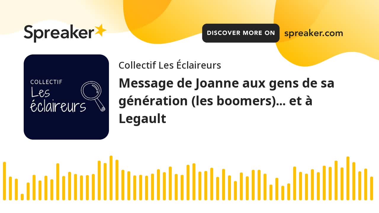 Message de Joanne aux gens de sa génération (les boomers)... et à Legault