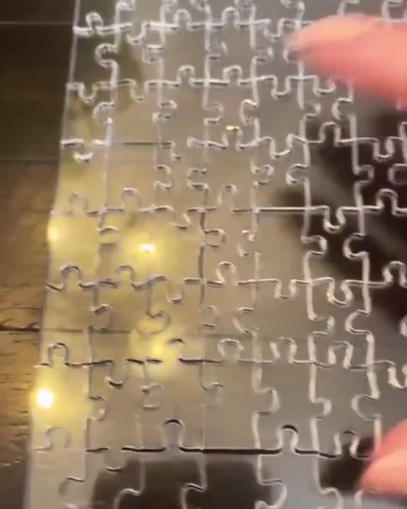 Person finishes a clear puzzle with false edges, and ends up with an extra piece...