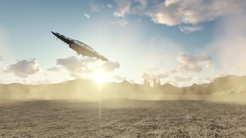Big UFO over a desert