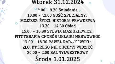 Program XI-go Sylwestrowego Zlotu Siewców Prawdy 30.12-01.01