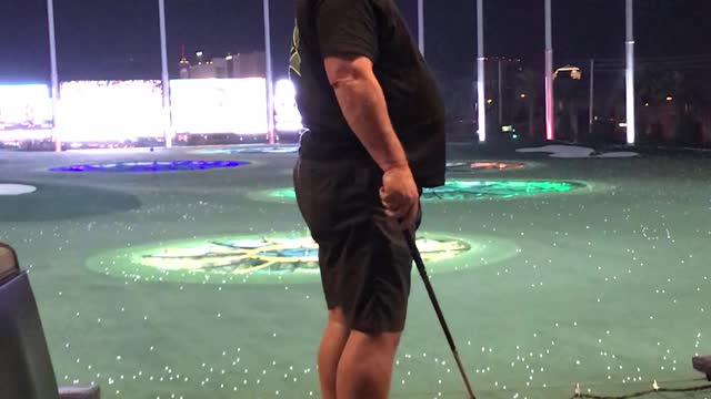 Stacey at TopGolf in Las Vegas