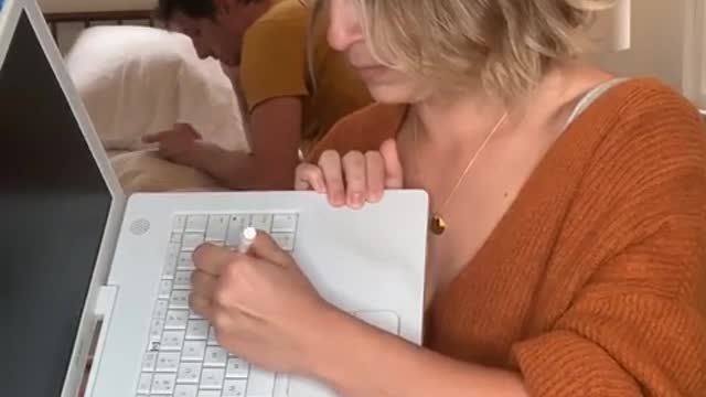WHEN HE SAW WHAT SHE DID TO HIS LAPTOP!