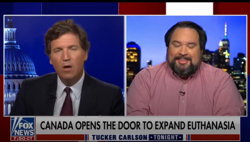 Tucker Carlson Canadian healthcare now Canadian murderers, Killing patients when they have hearing loss or PTSD now. Nazi eugenics murder going on in Canada right now. Mad scientist doctors butchering people, Nazi health care alive and well in Canada. Naz