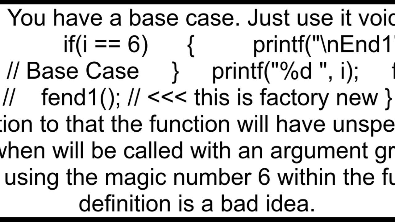 Print one time in a C function that uses recursion without using a global variable