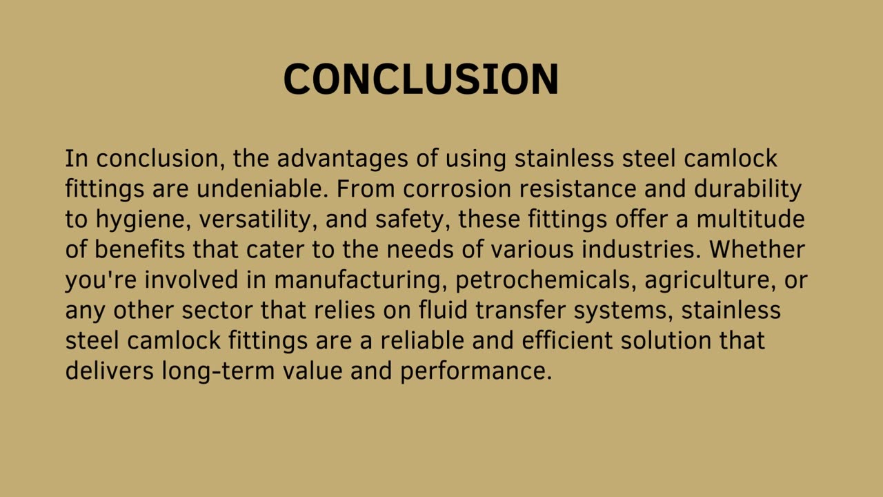 The Advantages of Using Stainless Steel Camlock Fittings