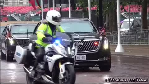 Trump Gets “Escorted ”In Non Luxurious Car