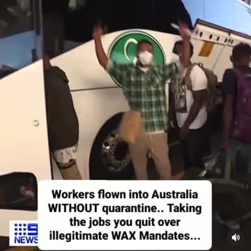 Overseas people flown into Australia taking the jobs - No quarantine!