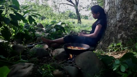 Amazing Mushroom Cooking with Mixed Vegetables, Jungle Cooking #village