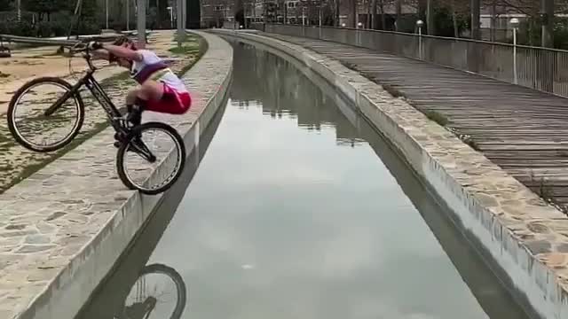 Biker on the river