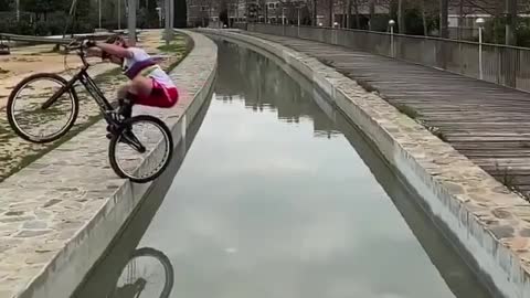 Biker on the river
