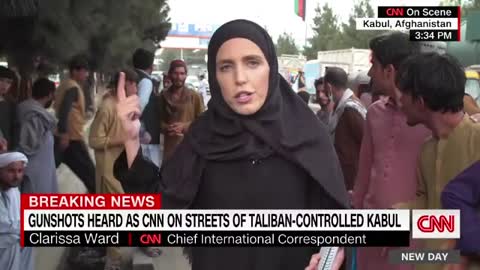 CNN Reporter interviews The Taliban at Entrance of the Kabul airport