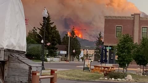 Mountain Engulfed by Fire in Montana