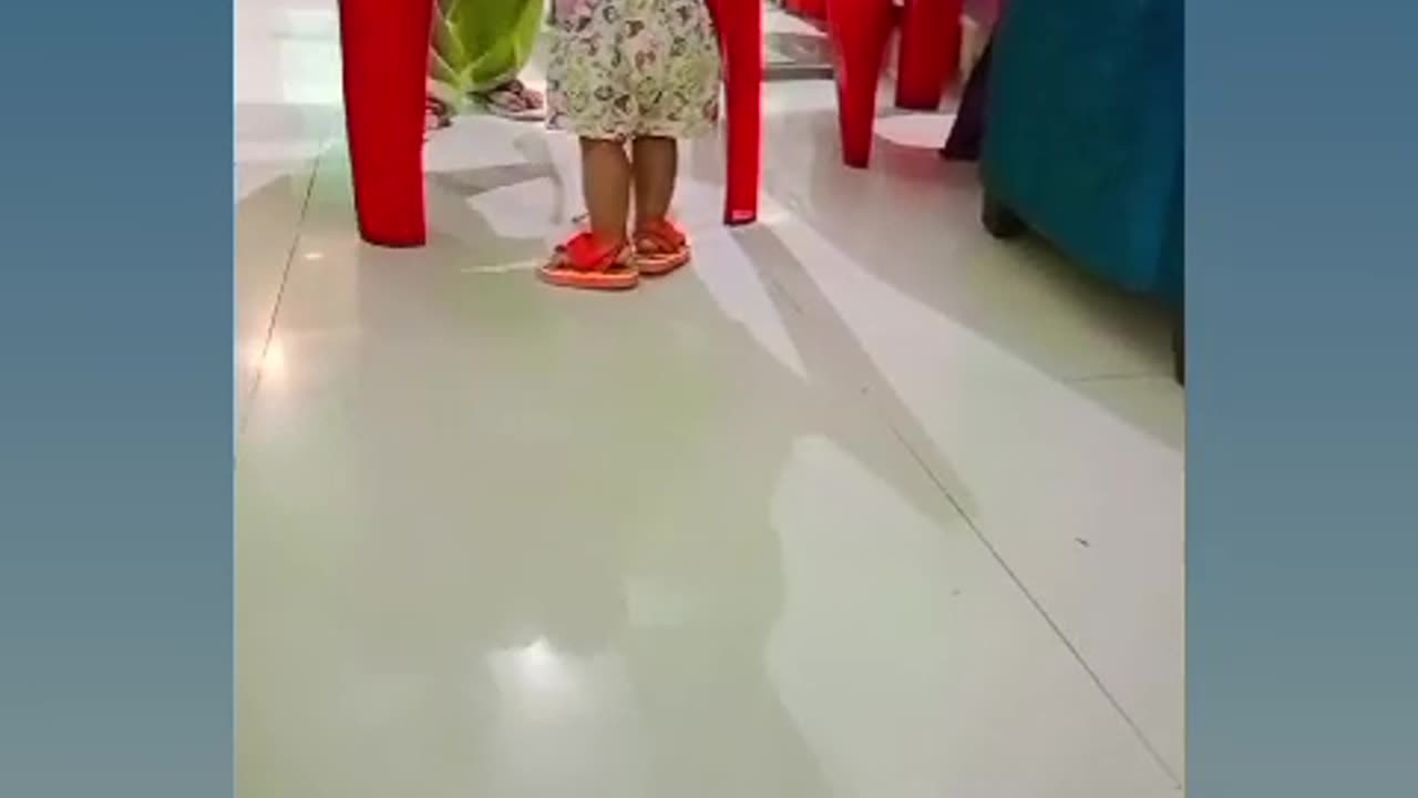 My little daughter walking