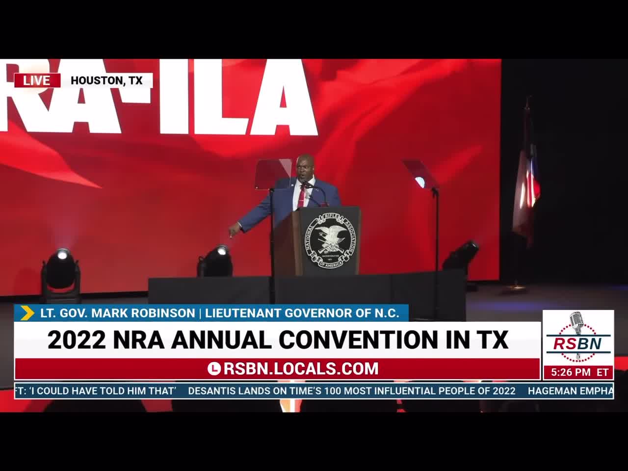 2022 NRA Convention NC Lt Gov Mark Robinson Secure our schools / Shall not be infringed