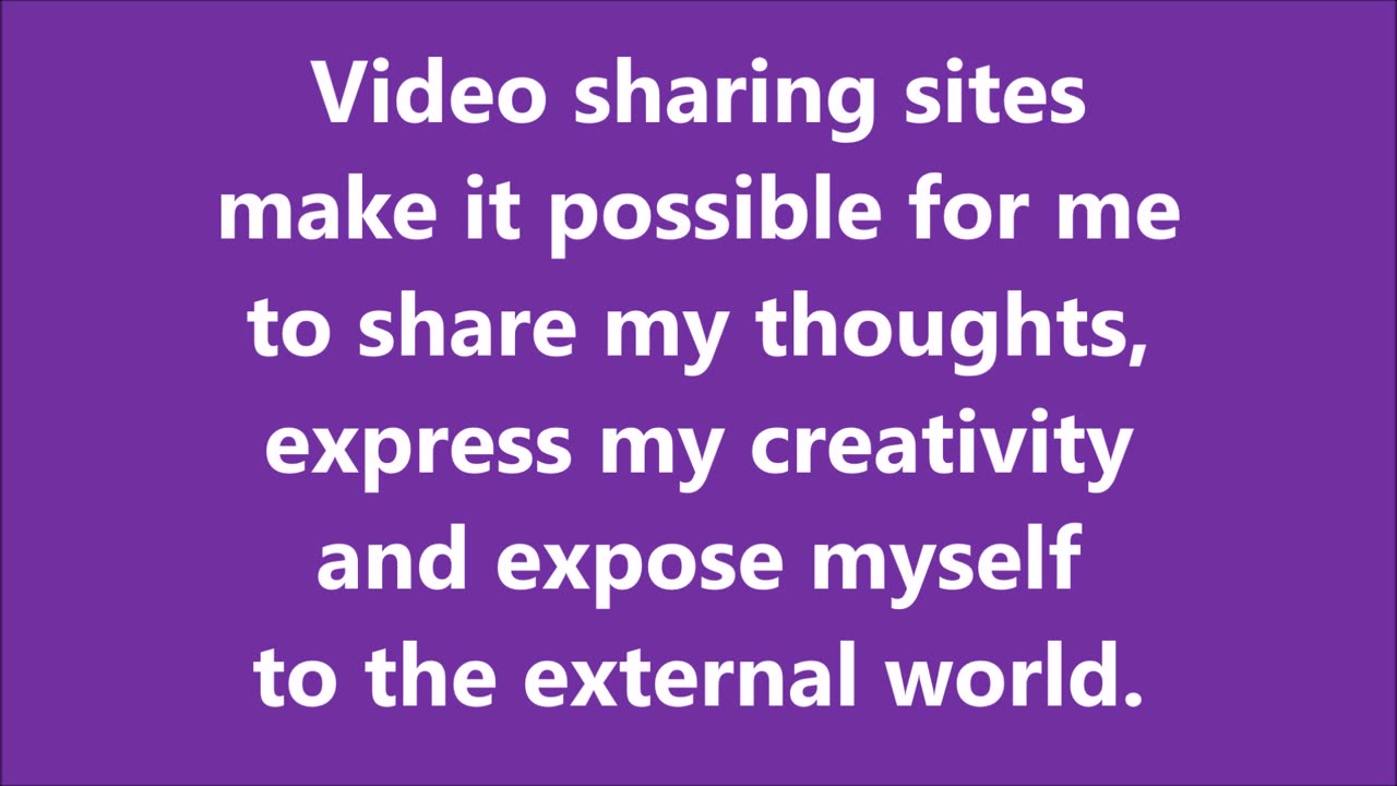 Video sharing sites make it possible for me to share my thoughts, - RGW with Music