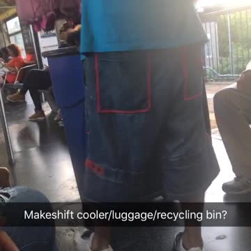 Make shift cooler luggage recycling bin