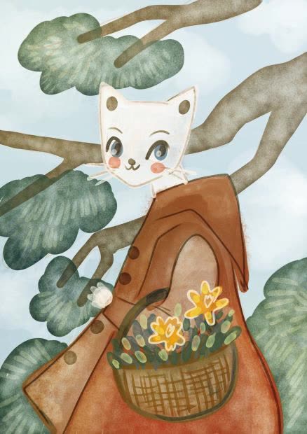 Little Red Riding Hood, but a cat ;-)