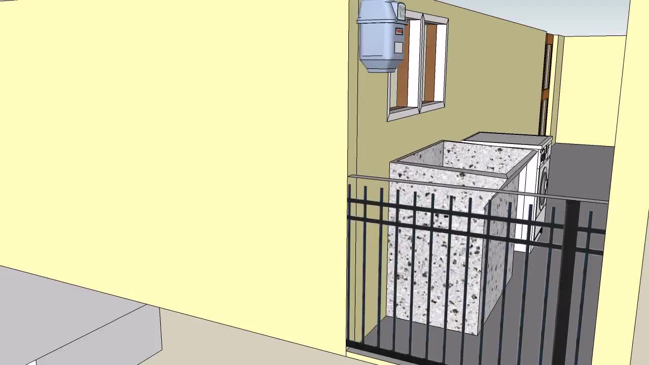 Sketchup model I made Gli interni appartamento via fabriano 25 Ascoli Piceno anni 60 70