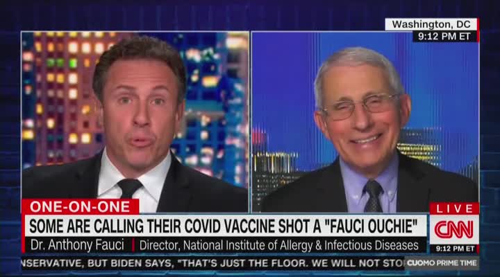 CNN segment on "Fauci ouchie"