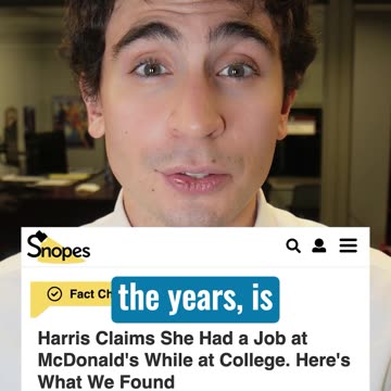 Fact Checker Can’t Prove Kamala Harris Worked at McDonald’s