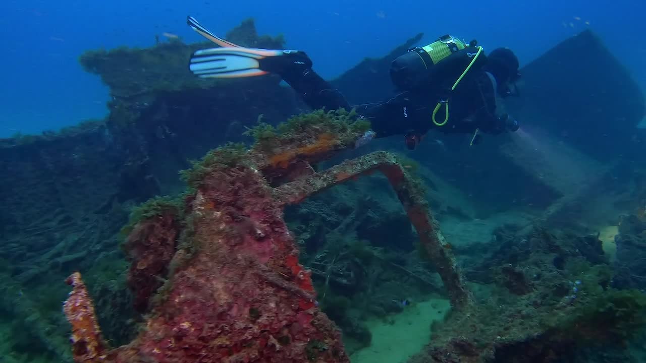 Scuba diver went under water