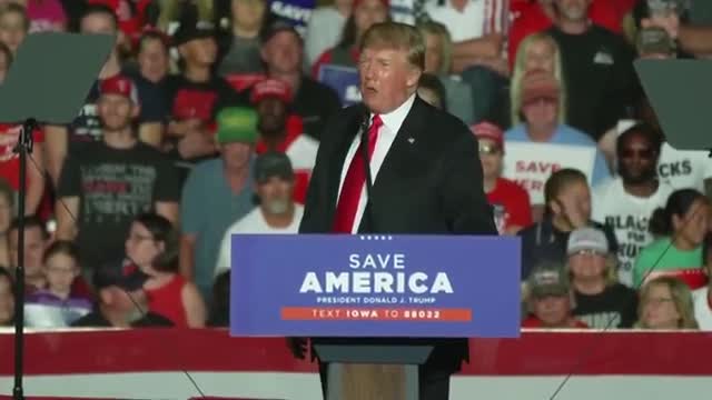 President Trump at Iowa rally warns of the Democrat socialist transformation.