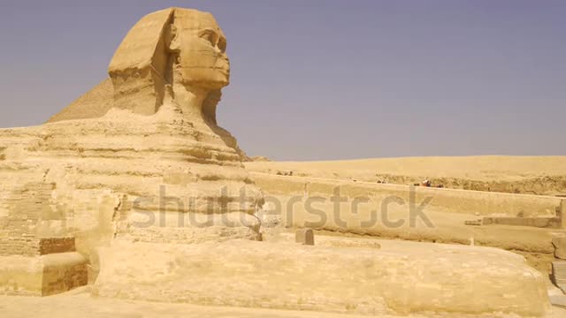 Great Sphinx of Giza next to the pyramids