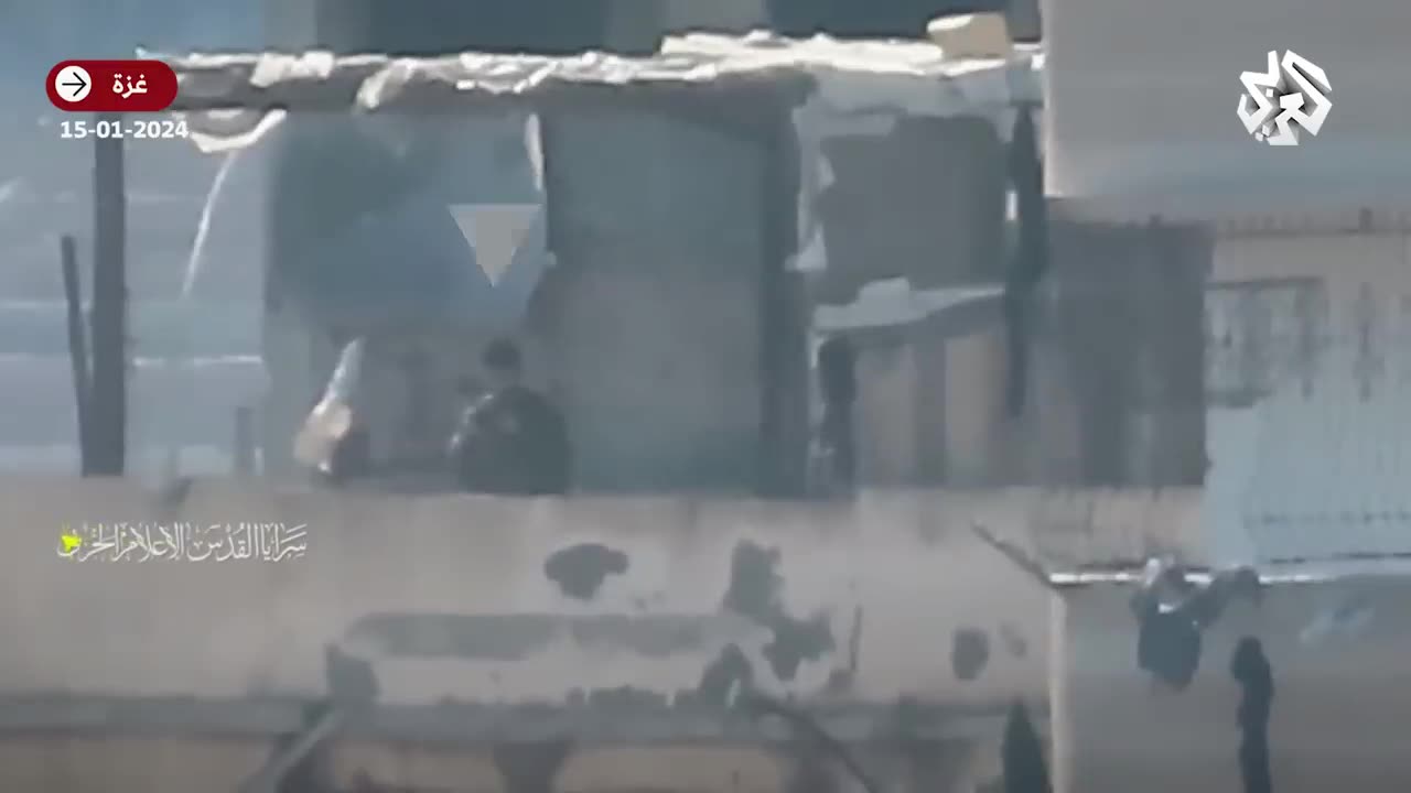 Al-Qassam Brigades show scenes of the moment an Israeli officer was shot down