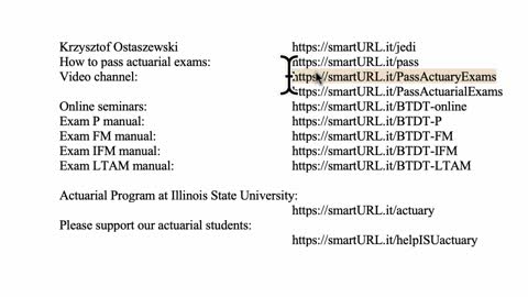 Exam FM exercise for March 3, 2022