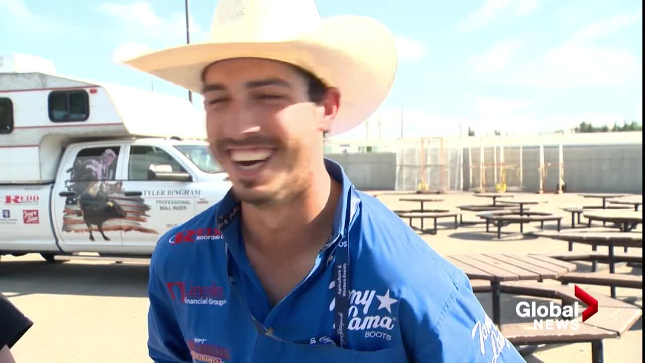 Period pain exhibit at the Calgary Stampede has cowboys cringing in pain