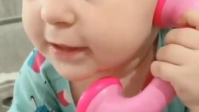 Cute girl talking with phone