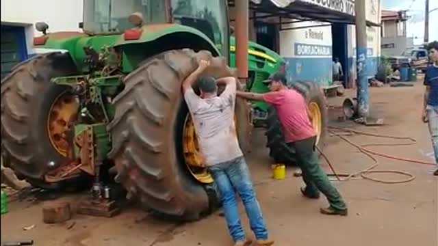 WCGW inflating a tire using gasoline