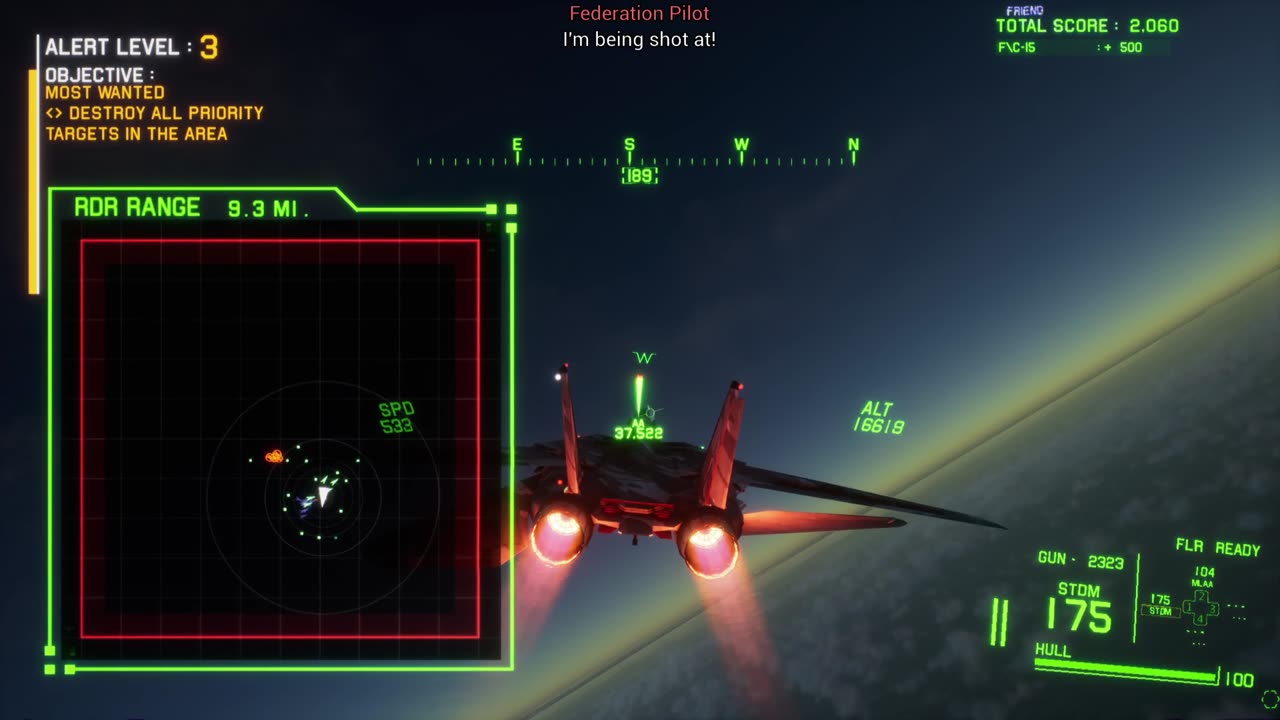 Project Wingman Conquest Mode, Mission 7, Normal, 0.5x alert modifier