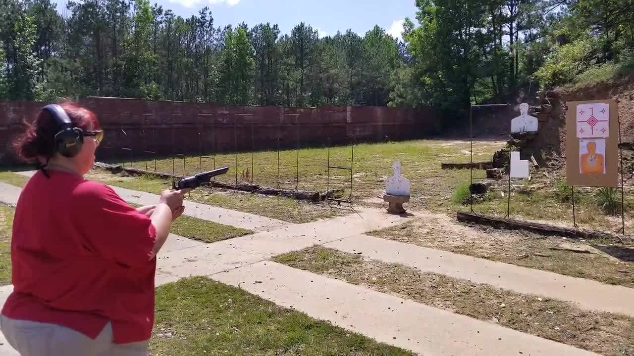 Laura shooting 1848 Gen 3 Colt Dragoon