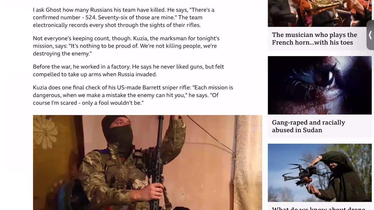 Ukraine war: 'People call us the Ghosts of Bakhmut' See Sniping videos