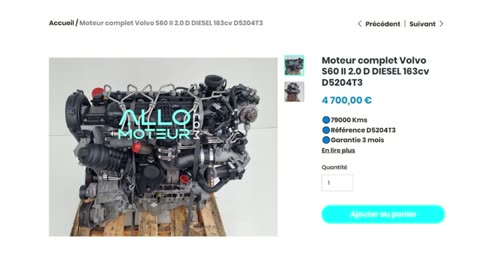 ALLOMOTEUR.COM - Moteur complet Volvo S60 II 2.0 D DIESEL 163cv D5204T3