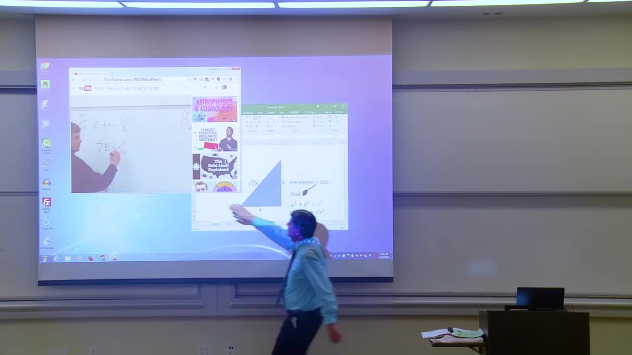 Cools Math Professor Fixes Projector Screen