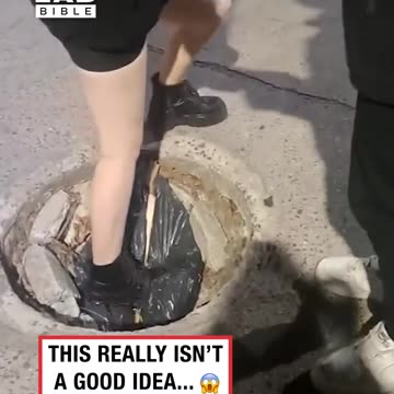 Lad falls through hole in the ground