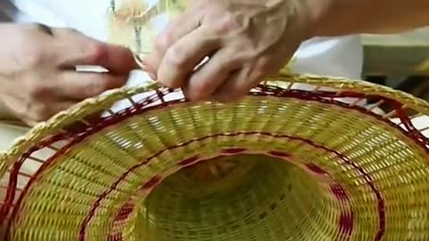 How did the bamboo hat on Dad's head come out? #bamboo weaving craft