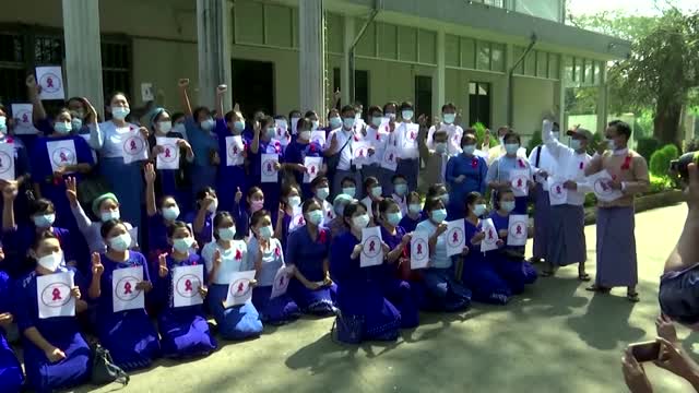 Myanmar teachers strike against military coup