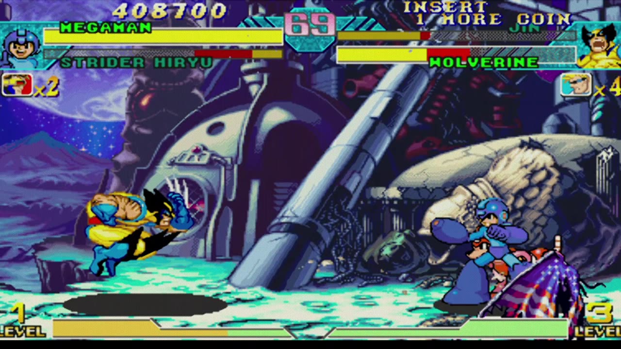 Megaman + Strider Hiryu vs Jin + Wolverine