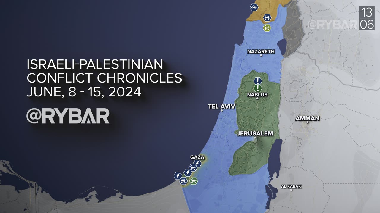 ❗️🇮🇱🇵🇸🎞 Rybar Highlights of the Israeli-Palestinian Conflict on June 8-15, 2024