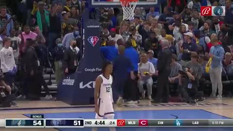 Activist chains herself to the basket stanchion