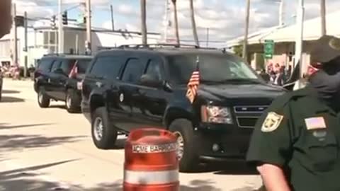 President Trump Waves On Way To Mar-a-Lago Today