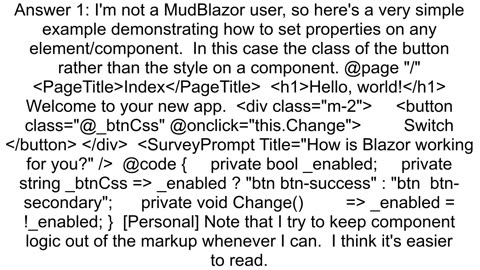 Blazor cannot set style property