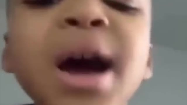 Kid uses grandmas voice box for auto tune